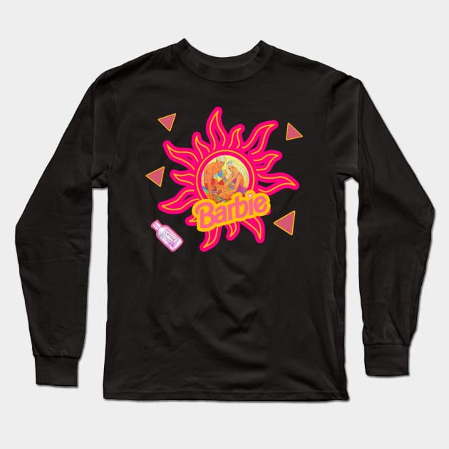 Vintage aesthetics Malibu and ken pink sun Long Sleeve T-Shirt by ArtByIsobelle